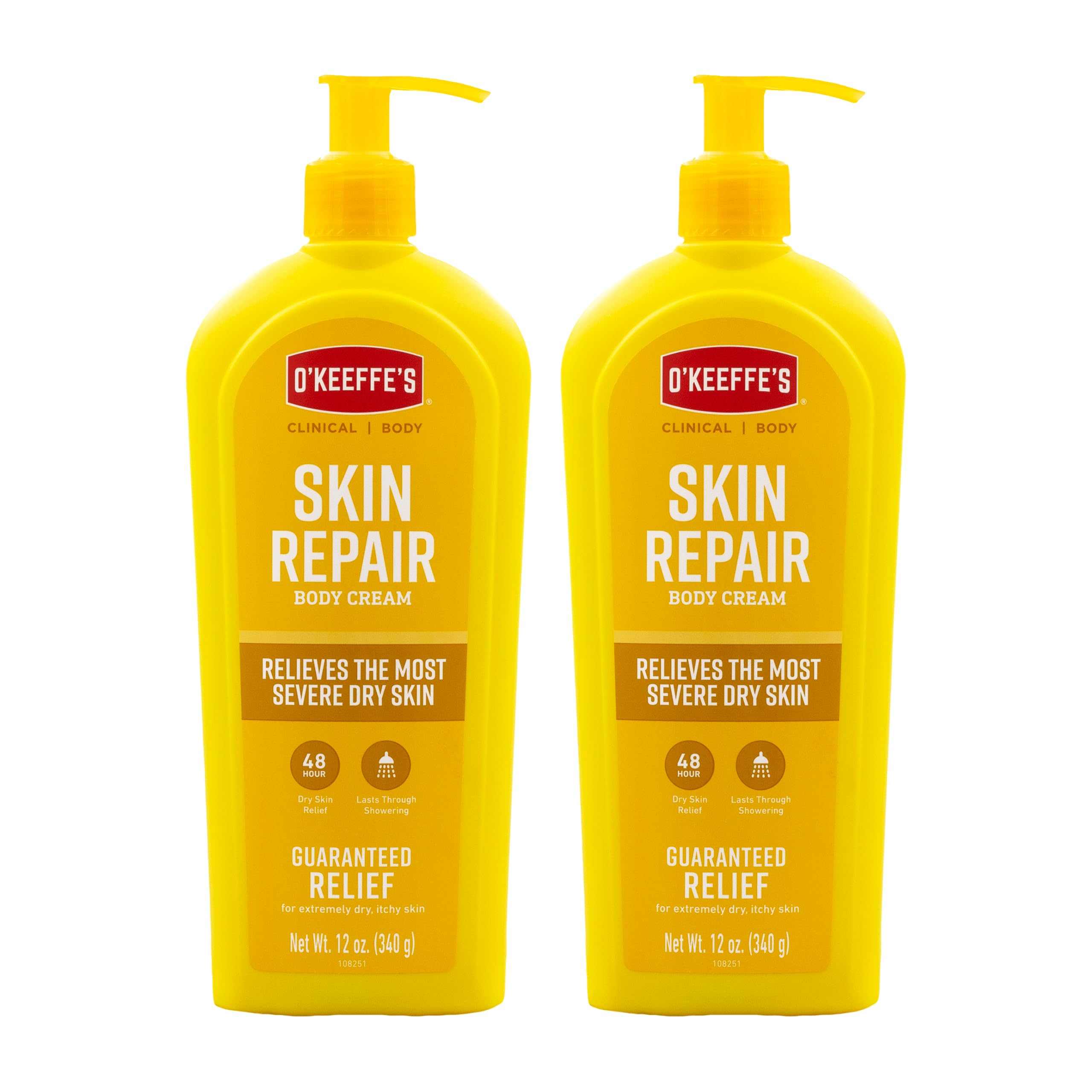O'Keeffe's Skin Repair Lotion: bouteille blanche et hydratation durable pour peaux très sèches.
