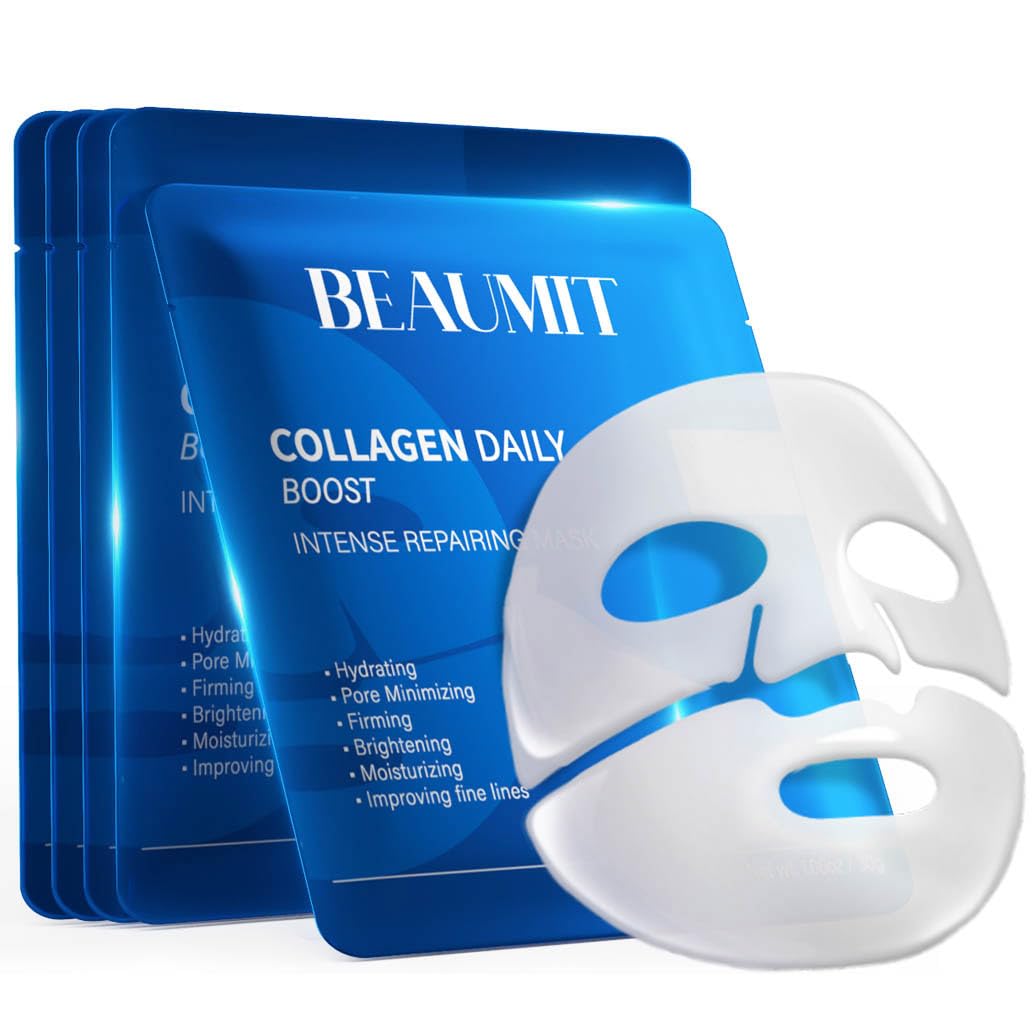 Okela 7-pack collagen hydrogel mask overnight hydration for dewy skin.