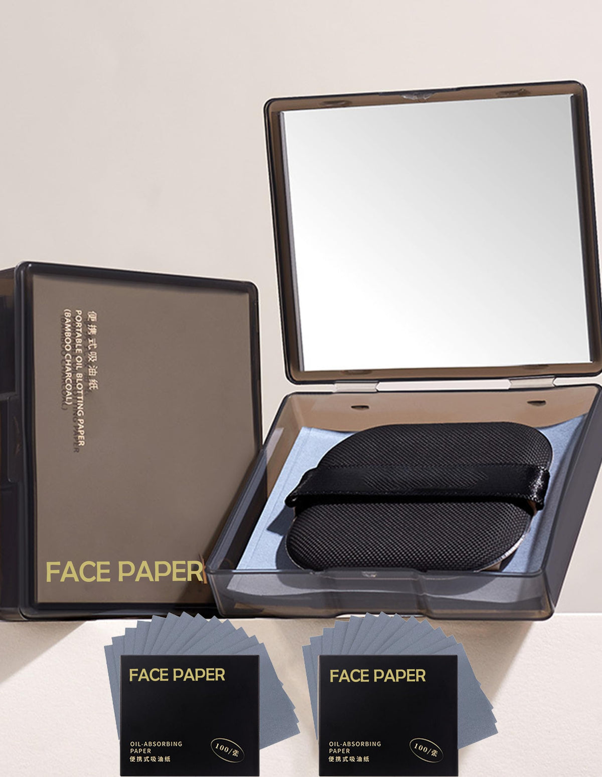 Okerker papier absorbant charbon bambou, absorption rapide de l’huile pour un teint mat
