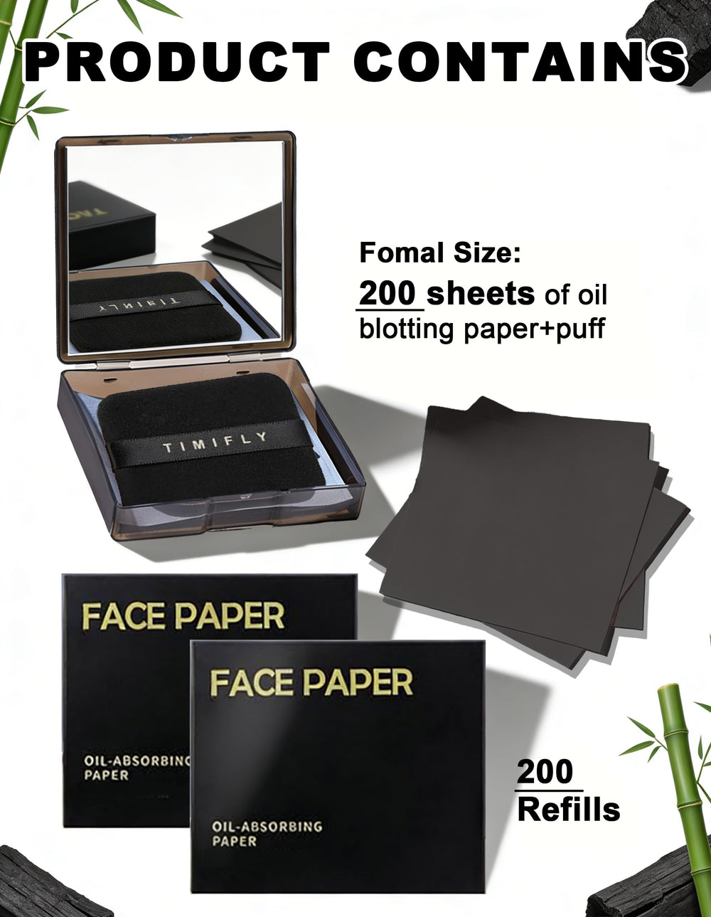 Okerker papier absorbant avec miroir intégré, pratique pour vérifier le maquillage