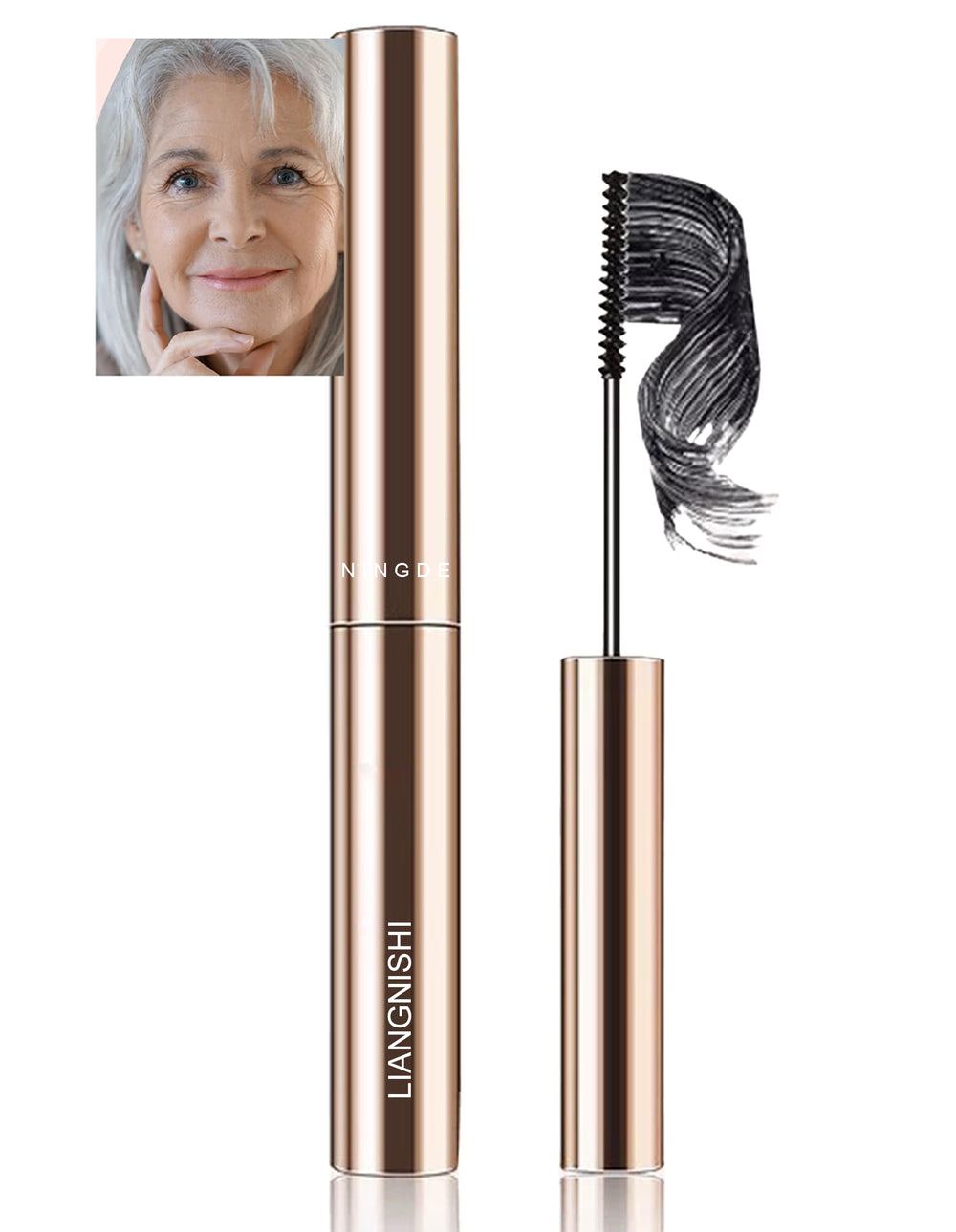 Mascara Okerker avec brosse mince ajustable pour une définition précise des cils