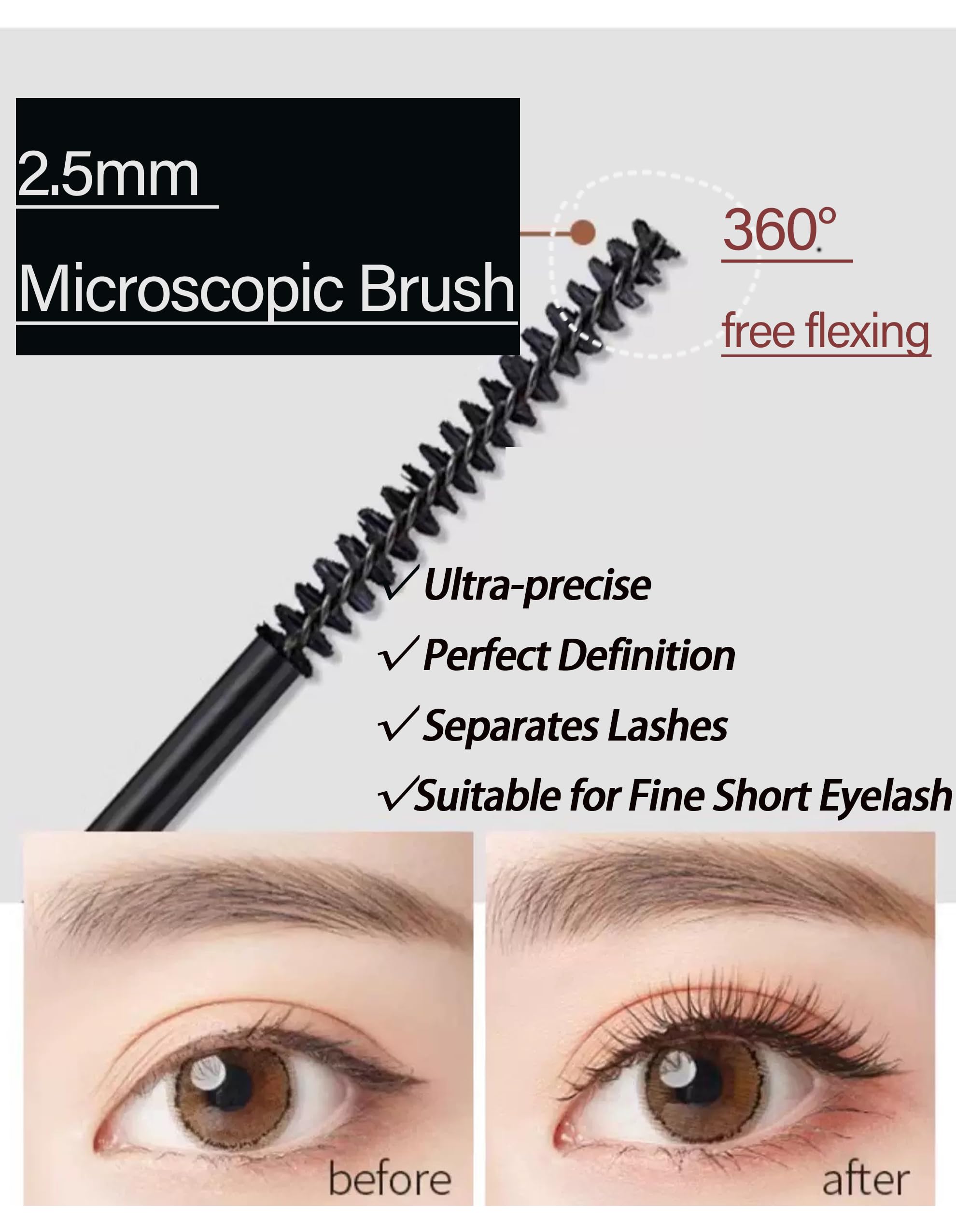 Mascara Okerker pour cils fins et courts avec effet longueur-volume