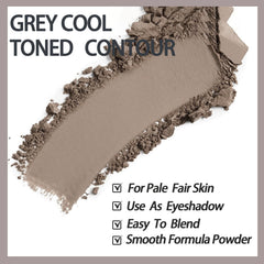 Poudre contour taupe gris Okerker pour peau claire et reflets neutres