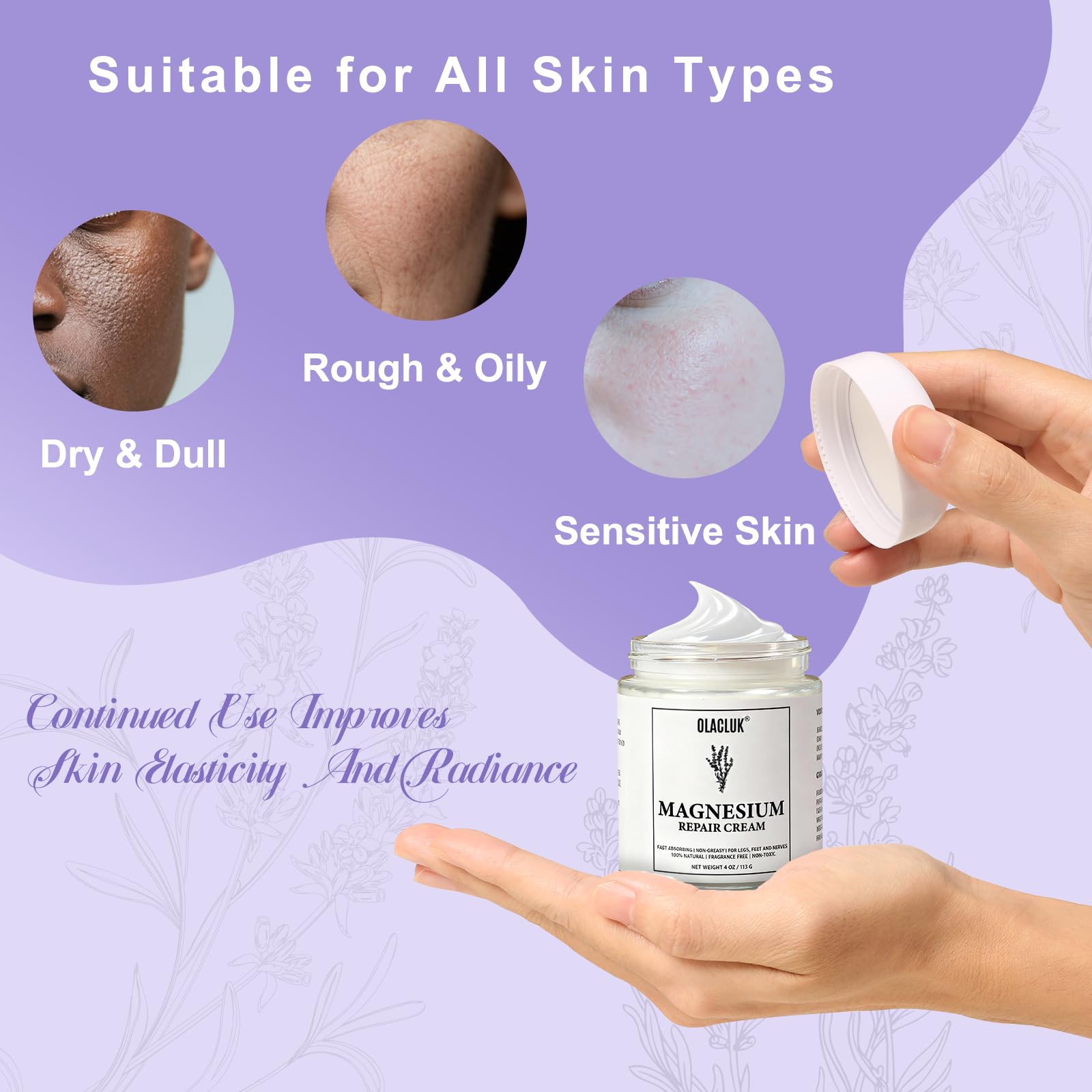 Lavender aroma from OLACLUK Neuropathy Cream during application.