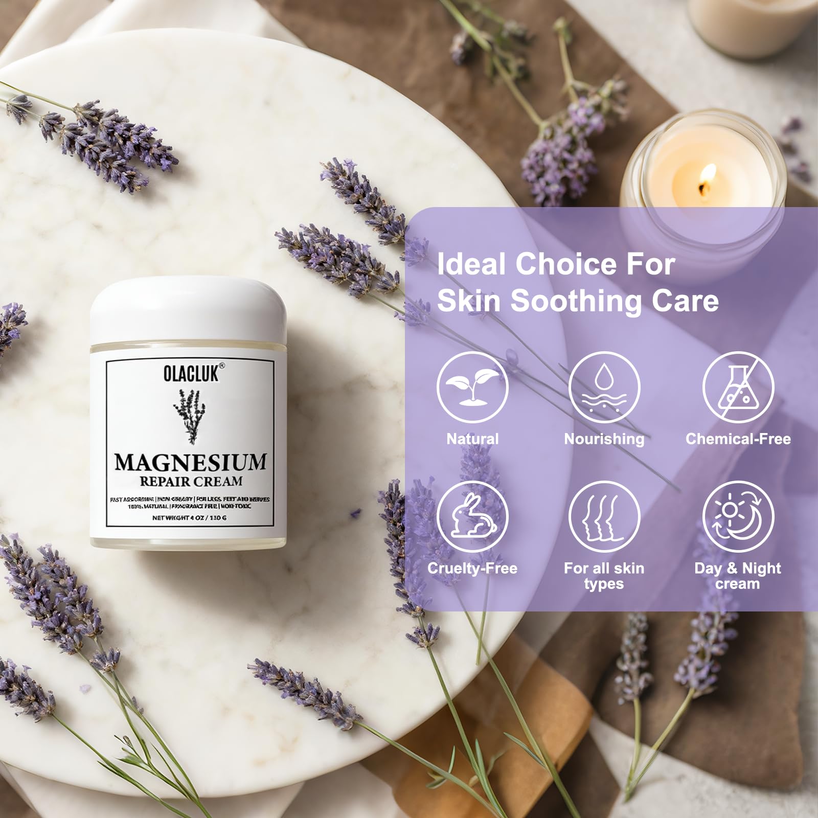 OLACLUK Neuropathy Cream packaging highlights soothing formula.