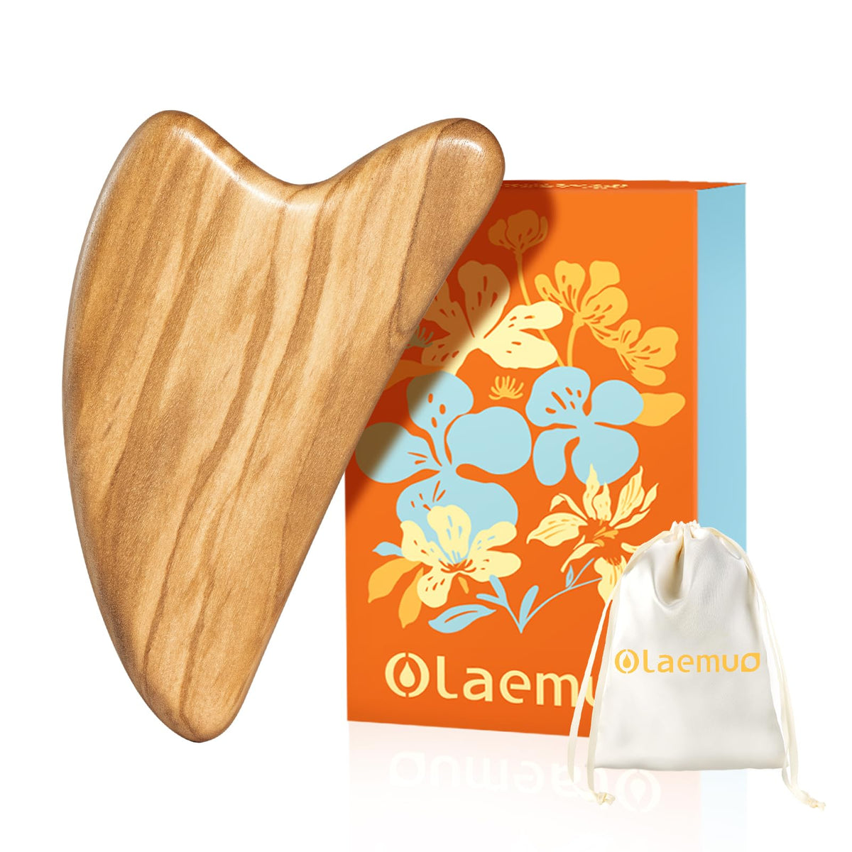 Olaemuo Gua Sha bois d’olive pour le visage, douceur et détente.