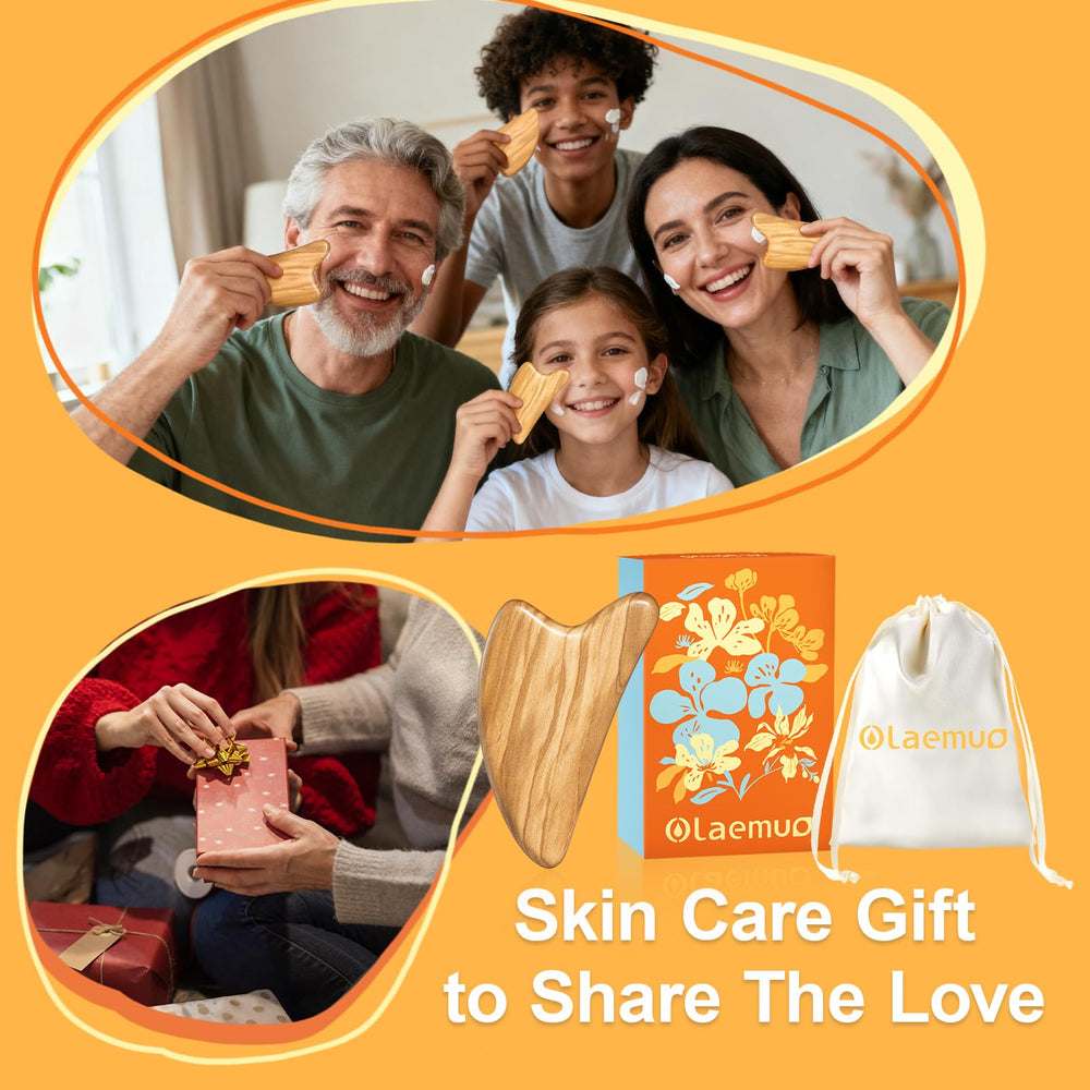 Olaemuo Gua Sha avec pochette satinée – cadeau pratique et portable.