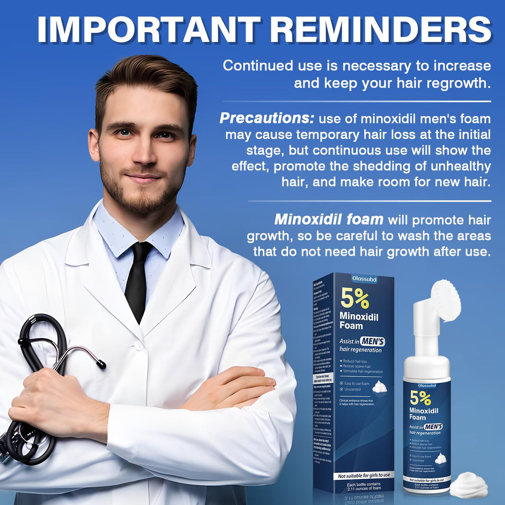 Routine quotidienne avec Olassubd Minoxidil Mousse pour cheveux potentiellement plus vigoureux