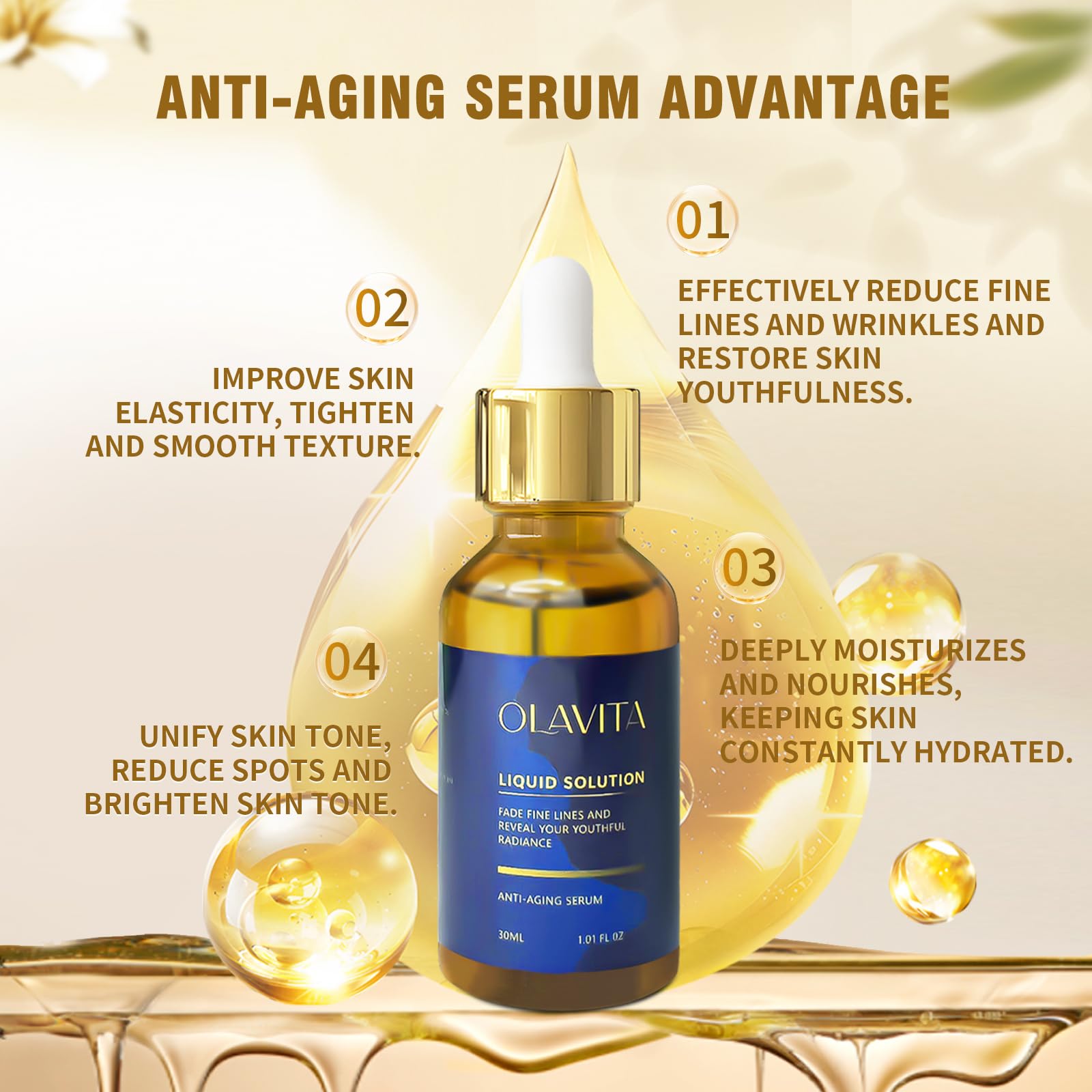OLAVITA Peau lumineuse après usage pour un éclat naturel.