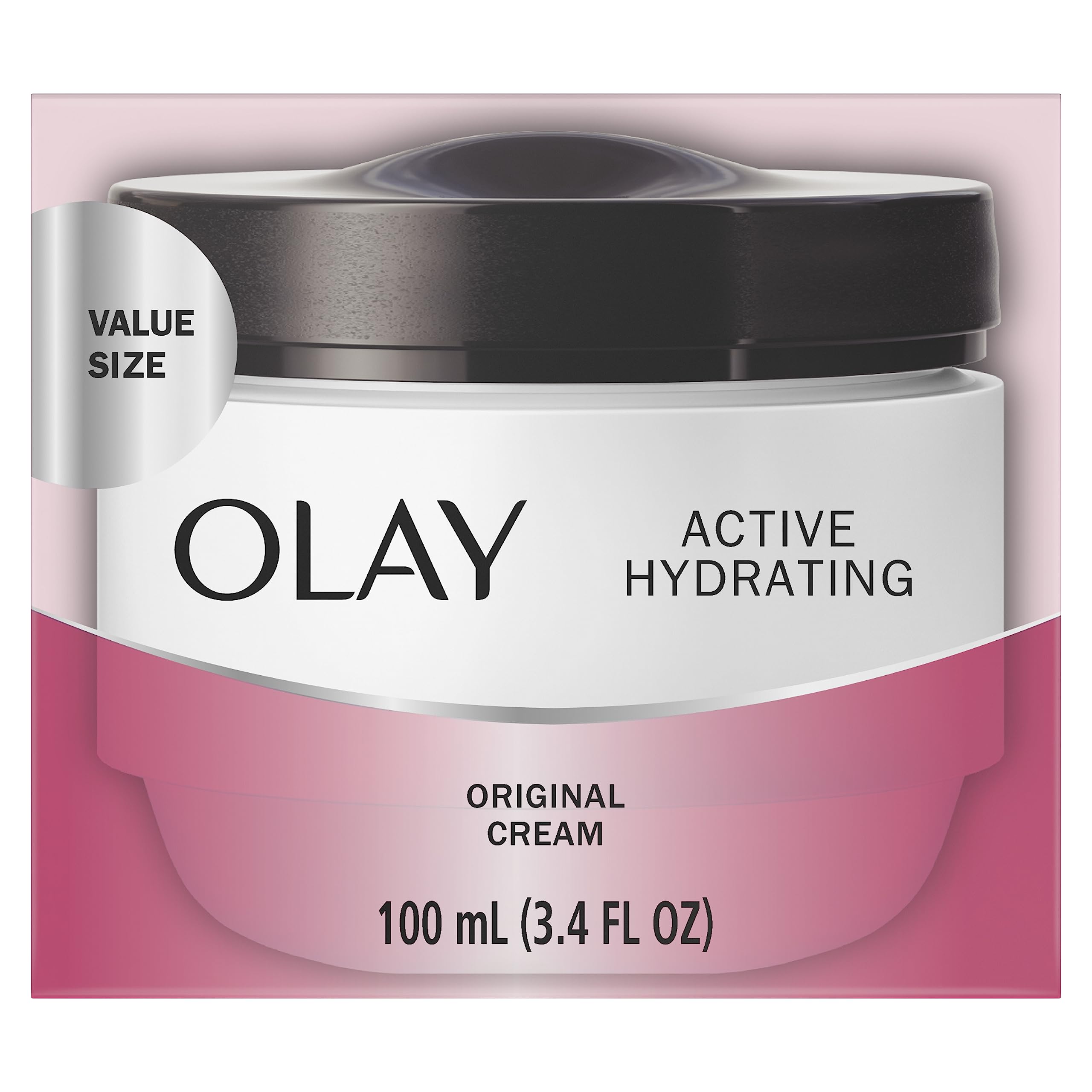 Olay Active Hydrating Cream jar-front packaging shown for long-lasting moisture