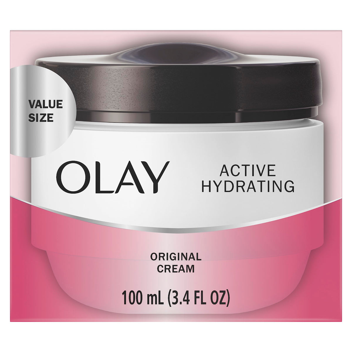 Olay Active Hydrating Cream jar-front packaging shown for long-lasting moisture