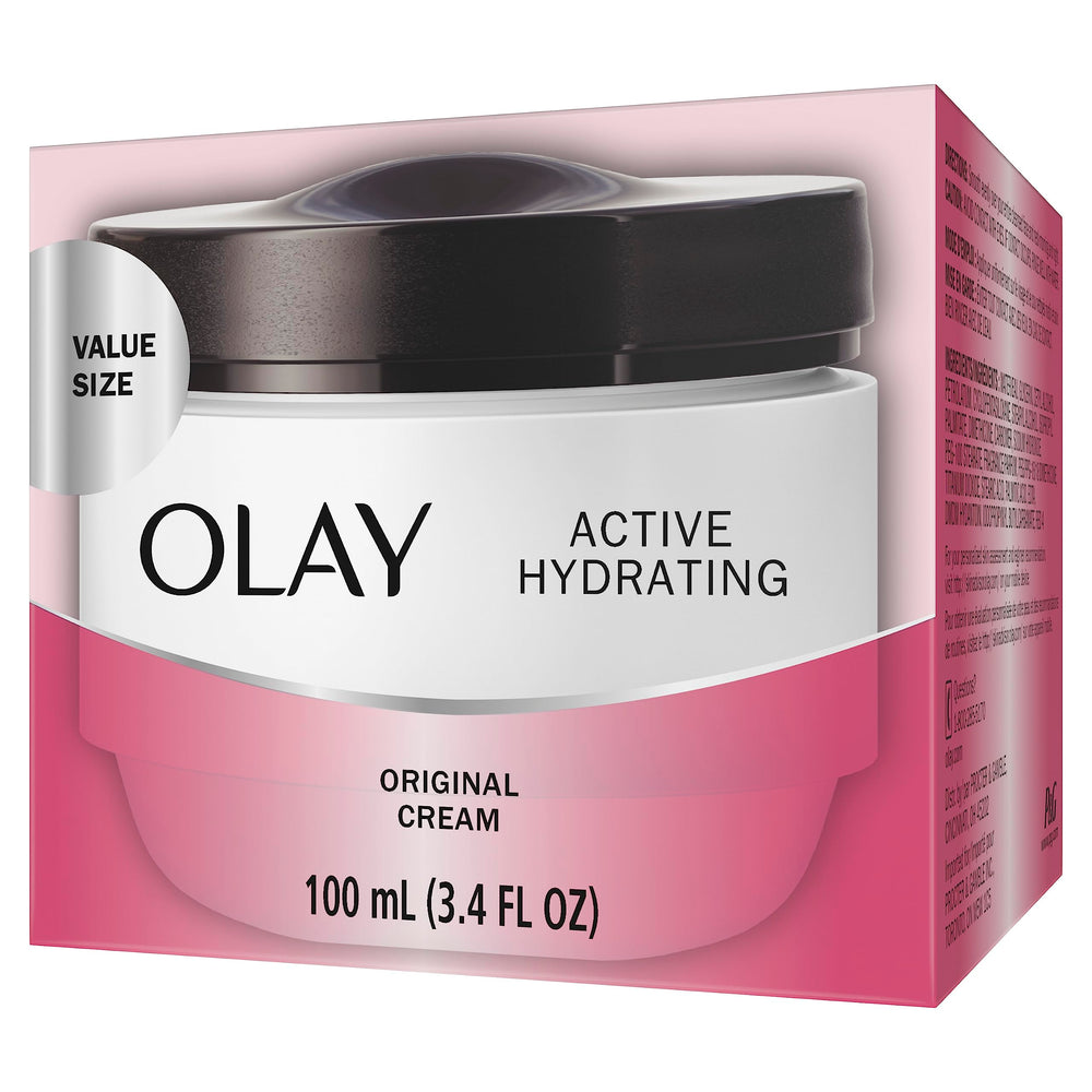 Olay Active Hydrating Cream texture closeup reveals creamy non-greasy finish