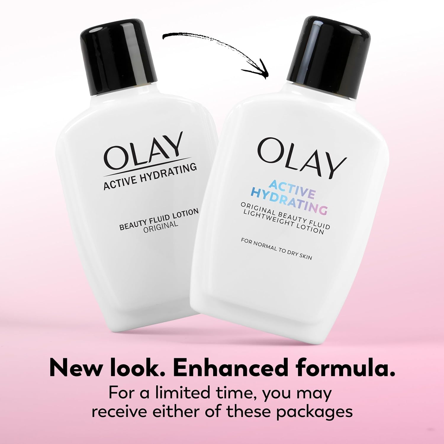 OLAY Active Hydrating Fluid Lotion Original – texture fluide qui pénètre rapidement.