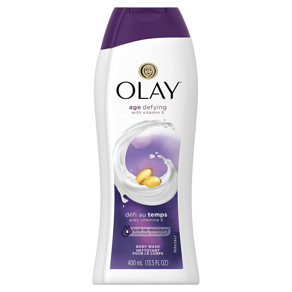 Olay Age anti-âge gel douche corporel sur la bouteille, hydratation longue durée