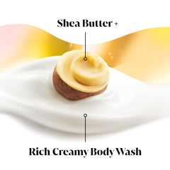 Beurre de karité et parfum apaisant dans le Gel Douche Olay