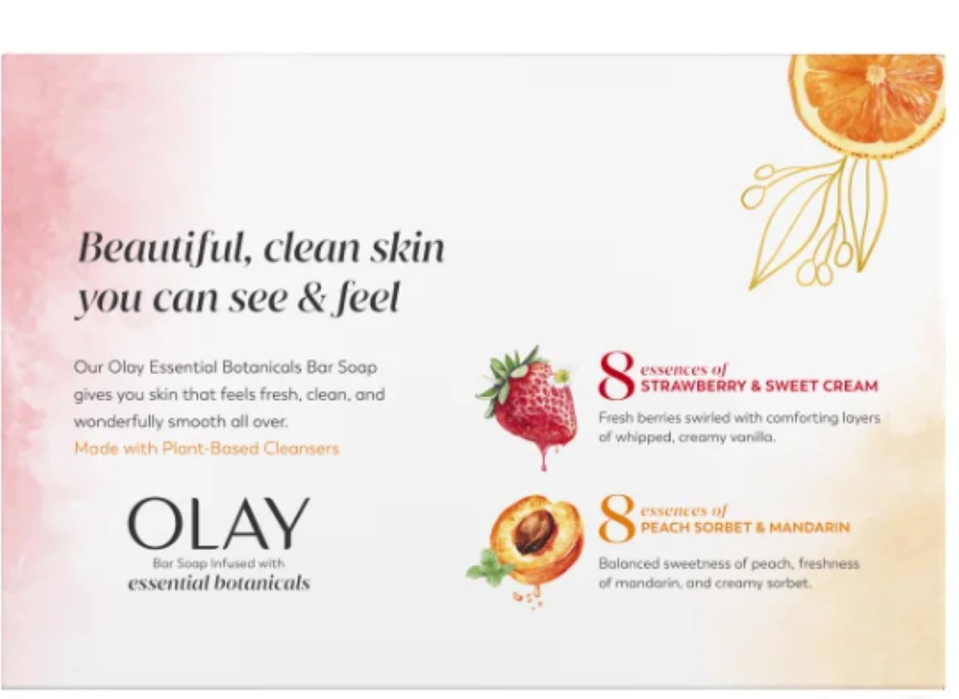 Olay Botanical Bliss Savon Bar, gros plan texture et parfum agréable.