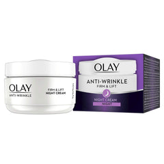 Olay Crème Nuit Raffermissante — nourrit la peau et soutient l'élasticité pour peau mature.