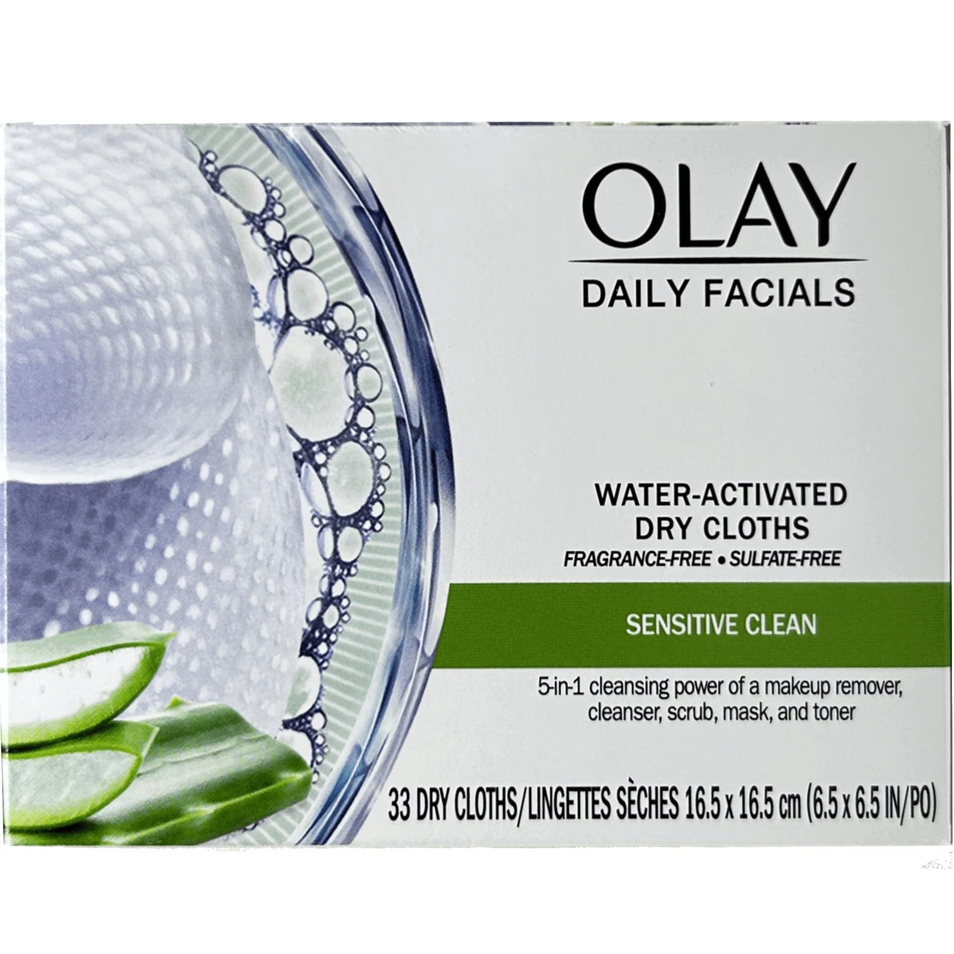 OLAY Daily Gentle Clean sans parfum, adapté peau sensible.
