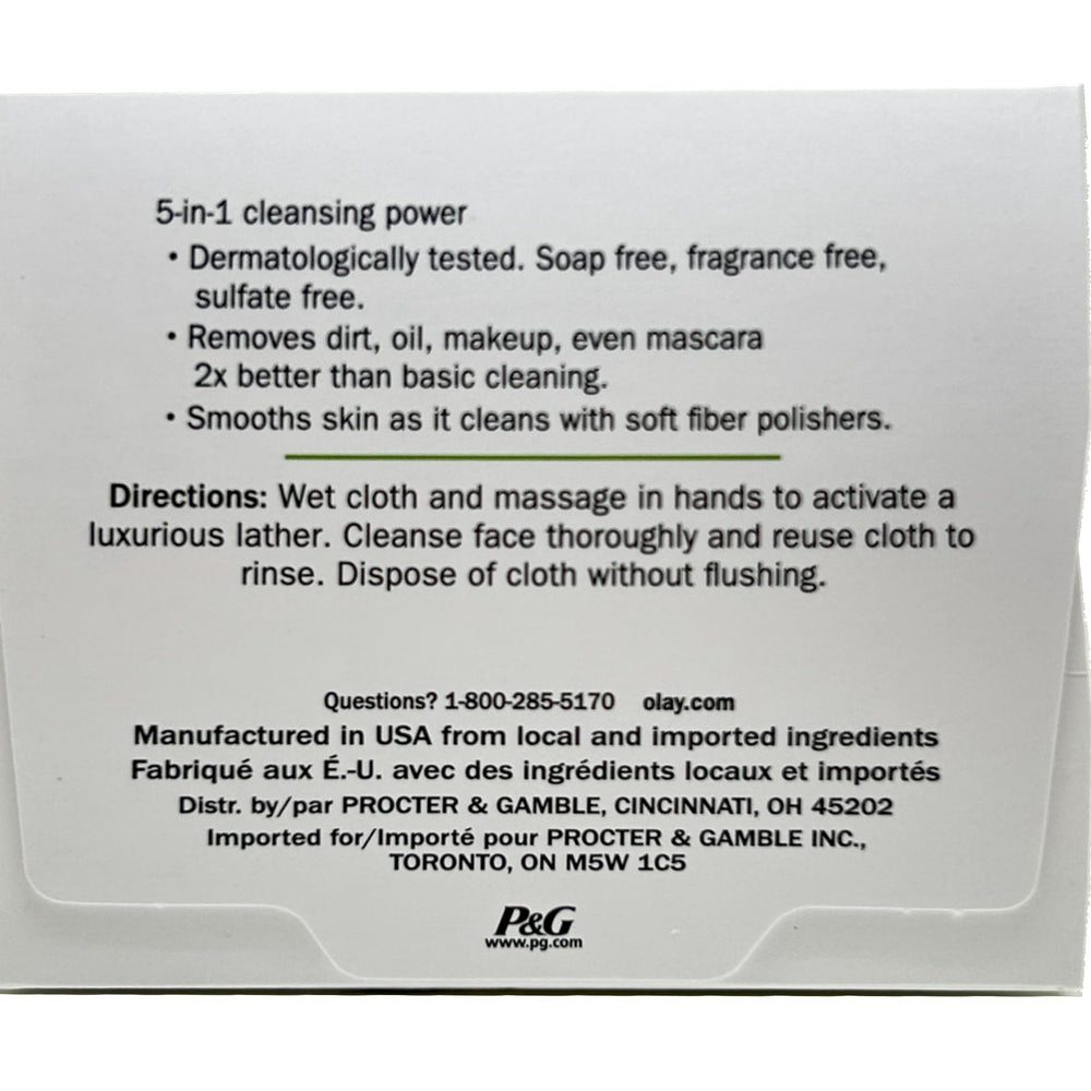 OLAY Daily Gentle Clean texture douce aide à déloger résidus.