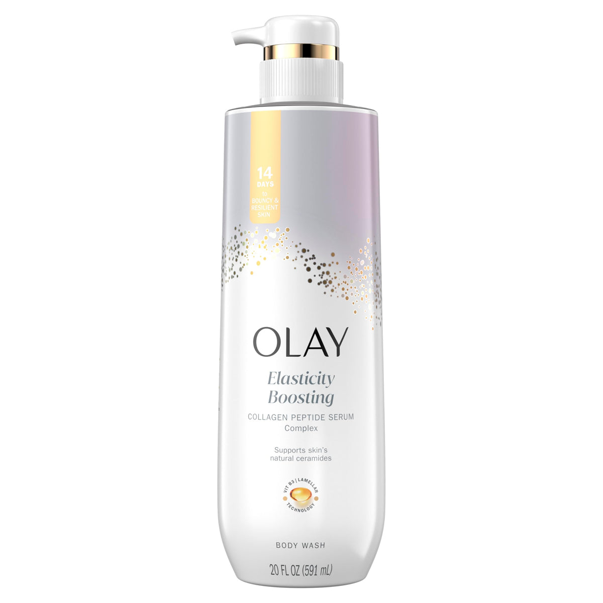 Bouteille Olay Douche Corps prête pour une hydratation quotidienne.