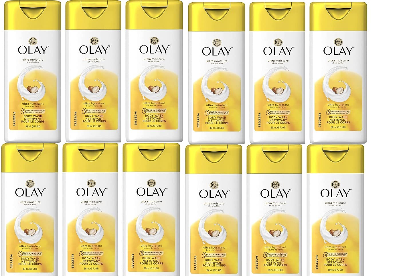 Olay Douche Corps hydratante au beurre de karité, bouteille 88 ml.