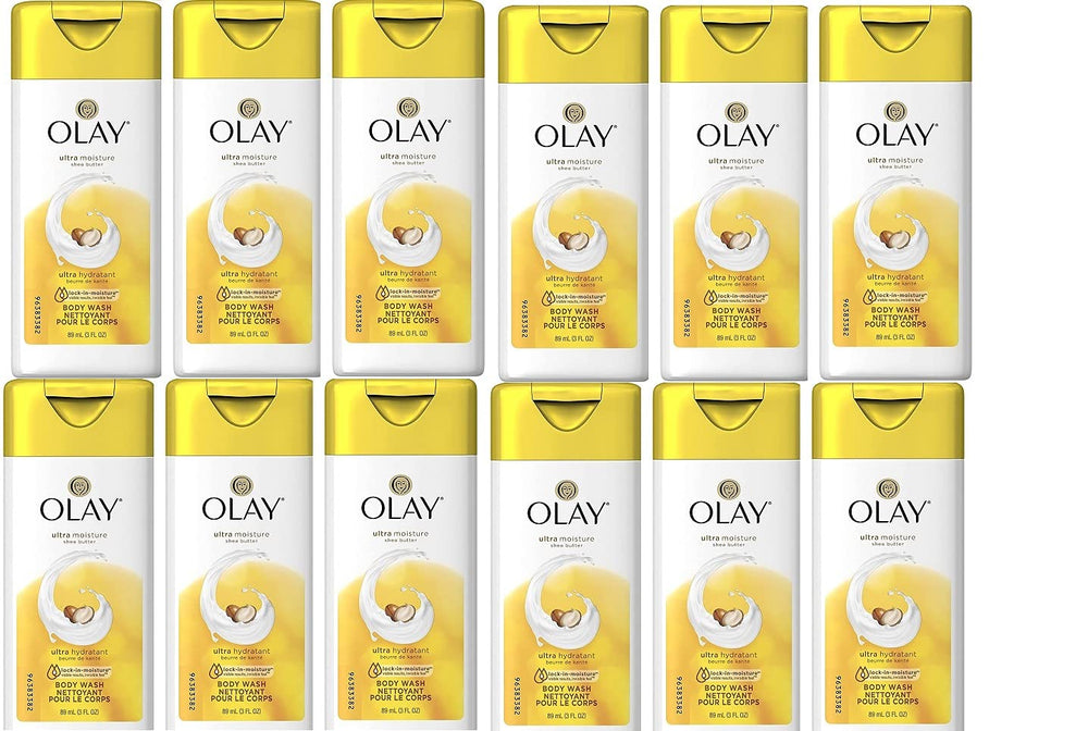 Olay Douche Corps hydratante au beurre de karité, bouteille 88 ml.