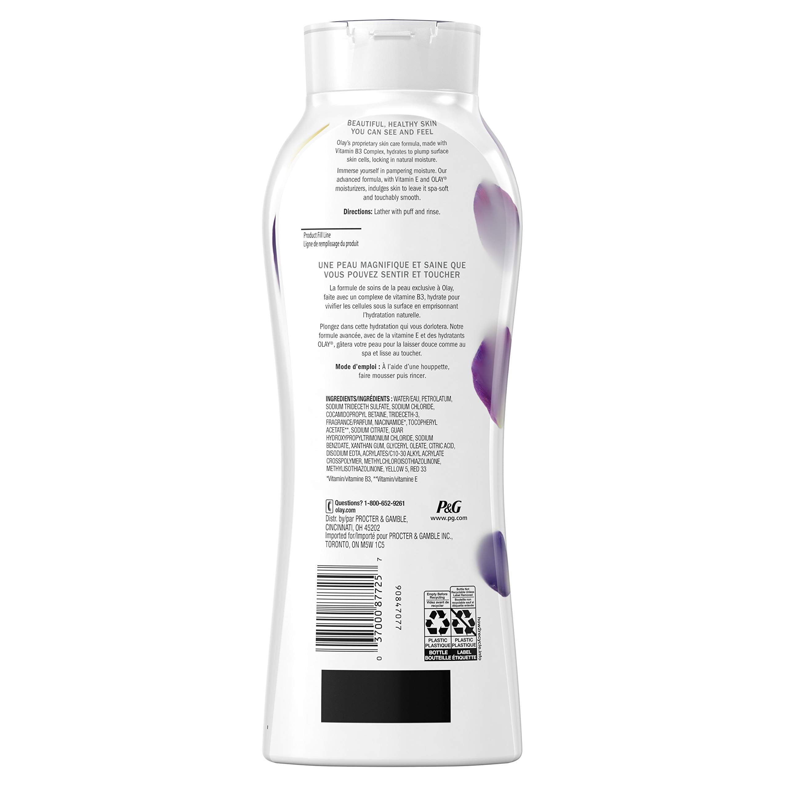 Gel douche Olay Anti-Âge versement: expérience de douche fluide et agréable.