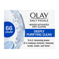 Lingettes démaquillantes Olay avec texture exfoliante pour nettoyer en profondeur le visage et les pores.
