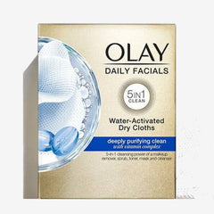 Lingette Olay visage 2-en-1, face texturée exfoliante pour pores nets.