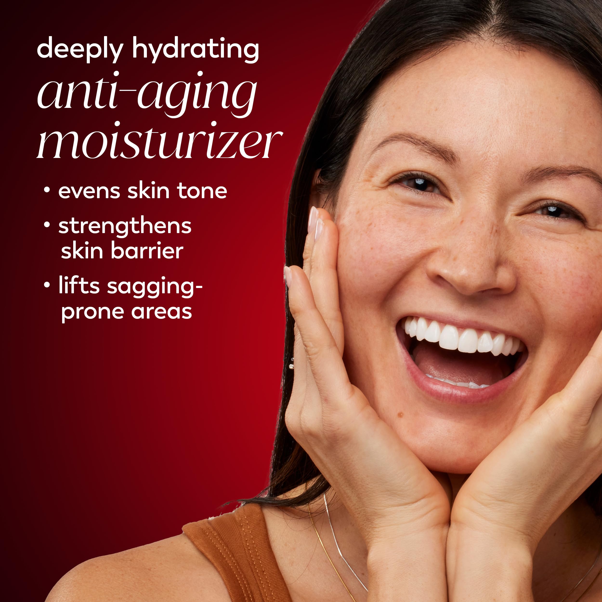 Olay Niacinamide Visage Crème — application soir pour peau douce et satinée.