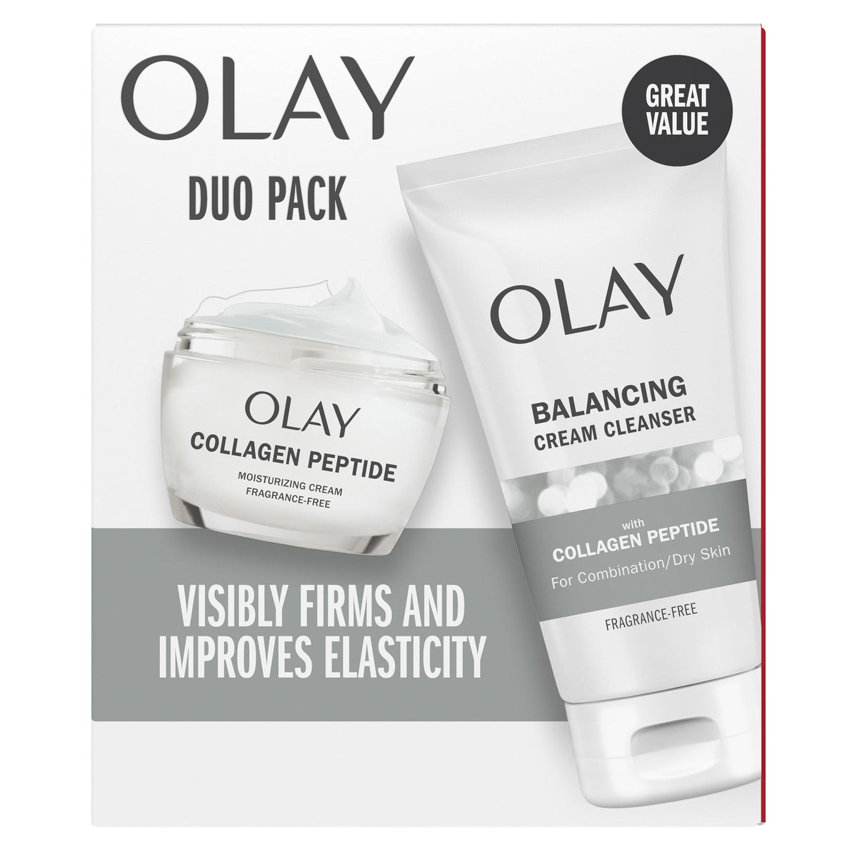 Olay Pack Duo Collagène Peptide: hydratation 24h et peau prête à absorber les actifs