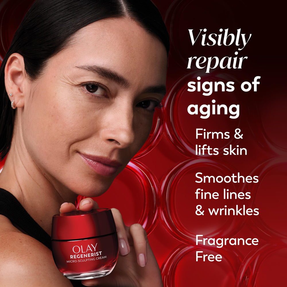 Ingrédients triple collagène dans la crème Regenerist pour jeunesse de la peau.