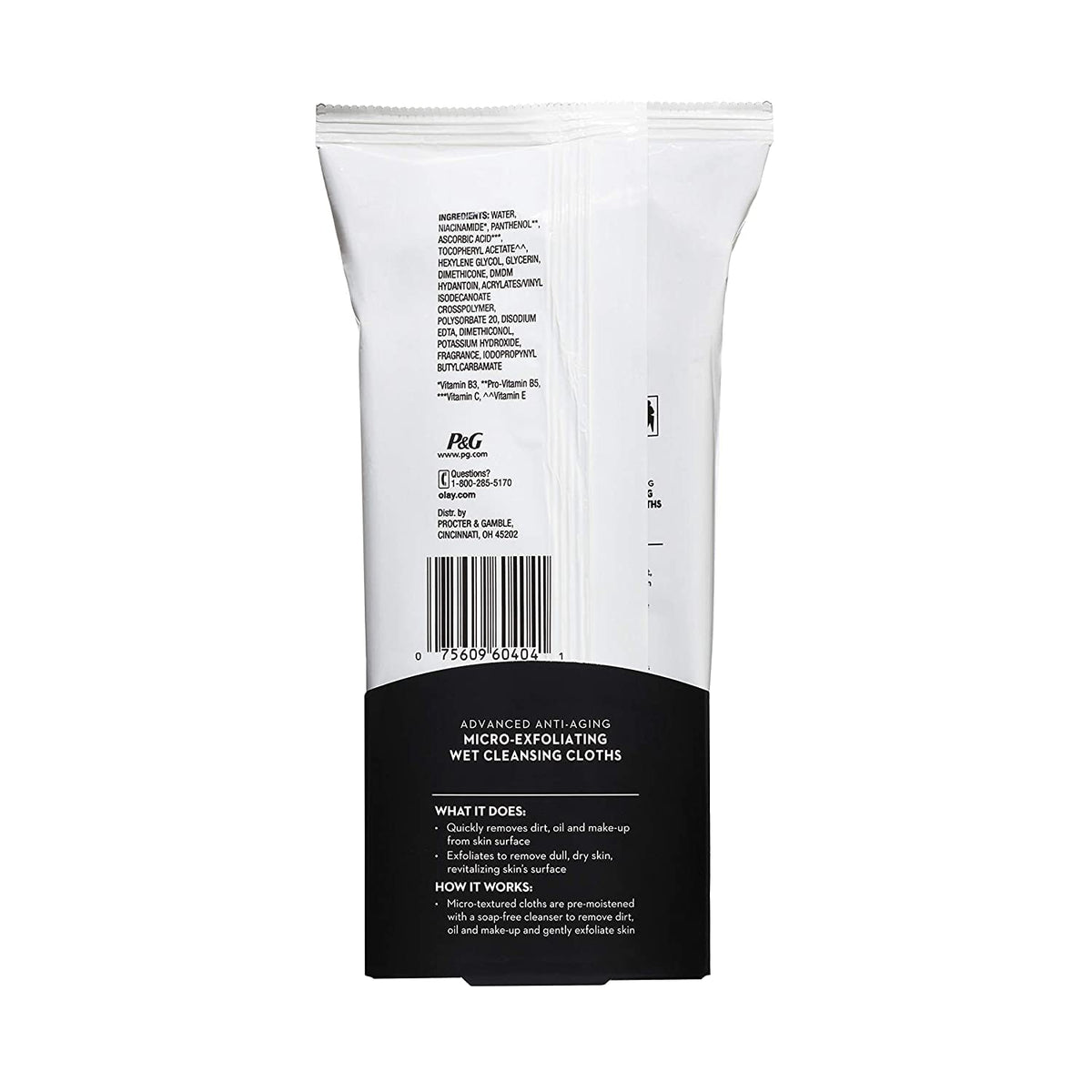 OLAY Regenerist lingettes nettoyantes humides pour le visage, exfoliation douce et pratique