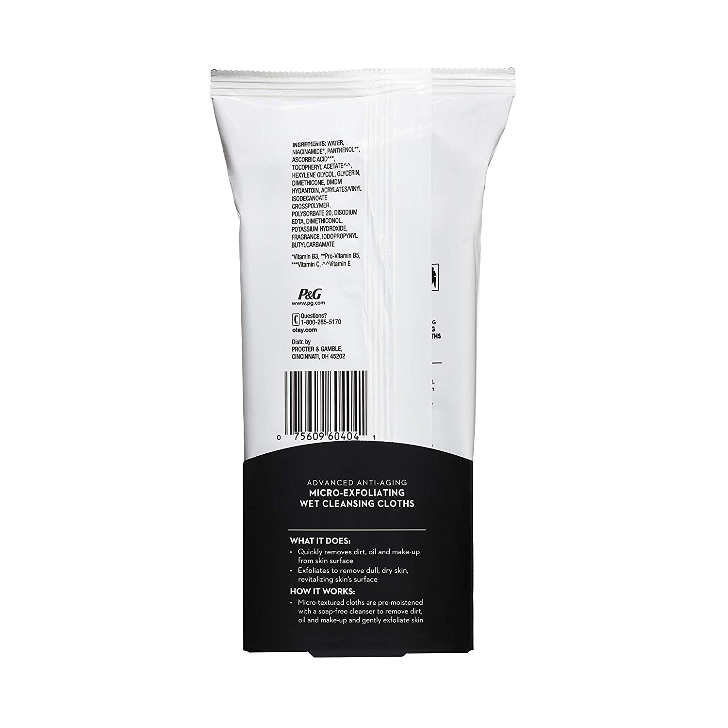 OLAY Regenerist lingettes nettoyantes humides pour le visage, exfoliation douce et pratique