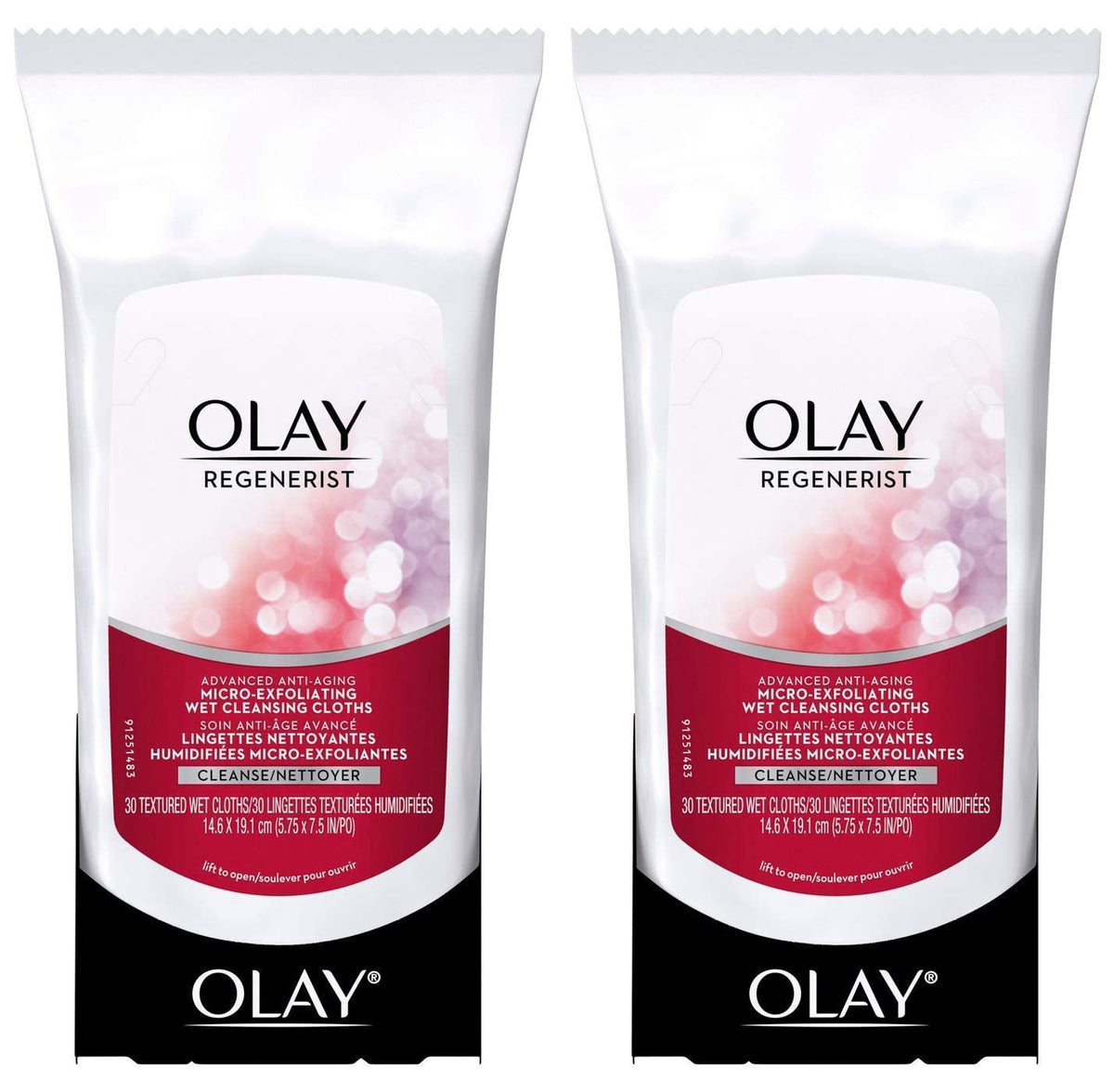 OLAY Regenerist cleansing cloths remove makeup and impurities for refreshed skin