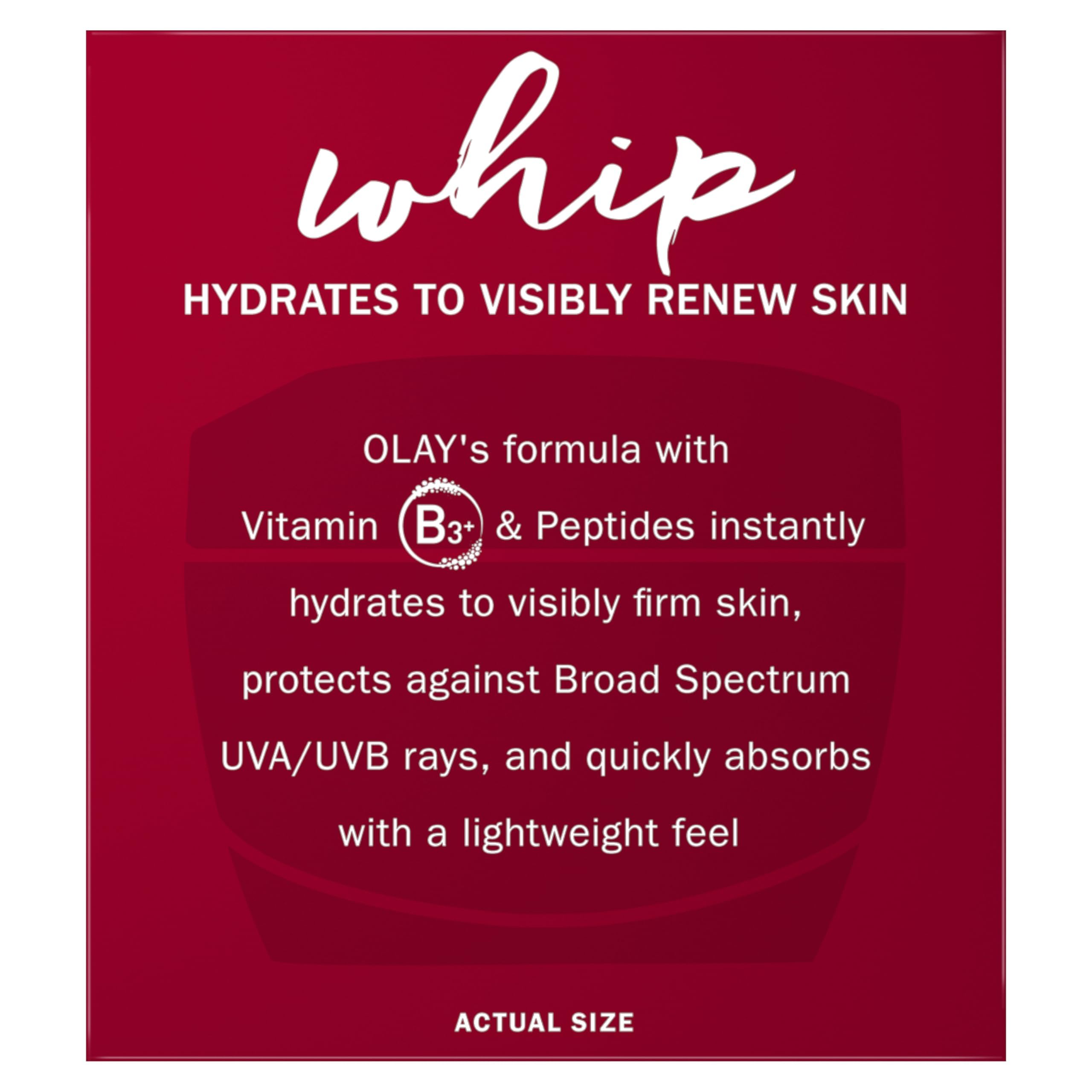 Olay Regenerist Whip absorption immédiate révèle peau plus lisse.
