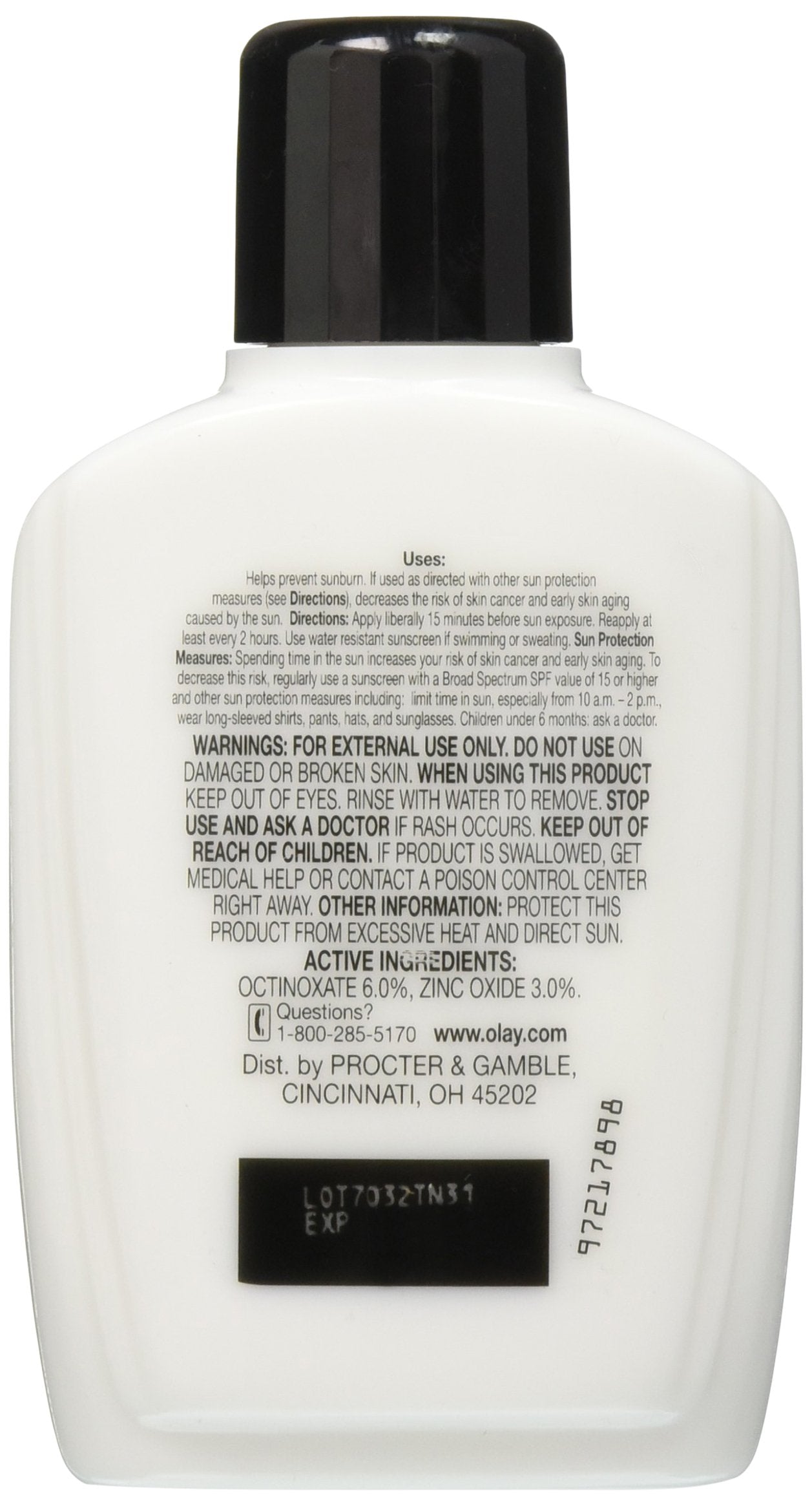 OLAY protection large spectre SPF 15, peau protégée sans parfum