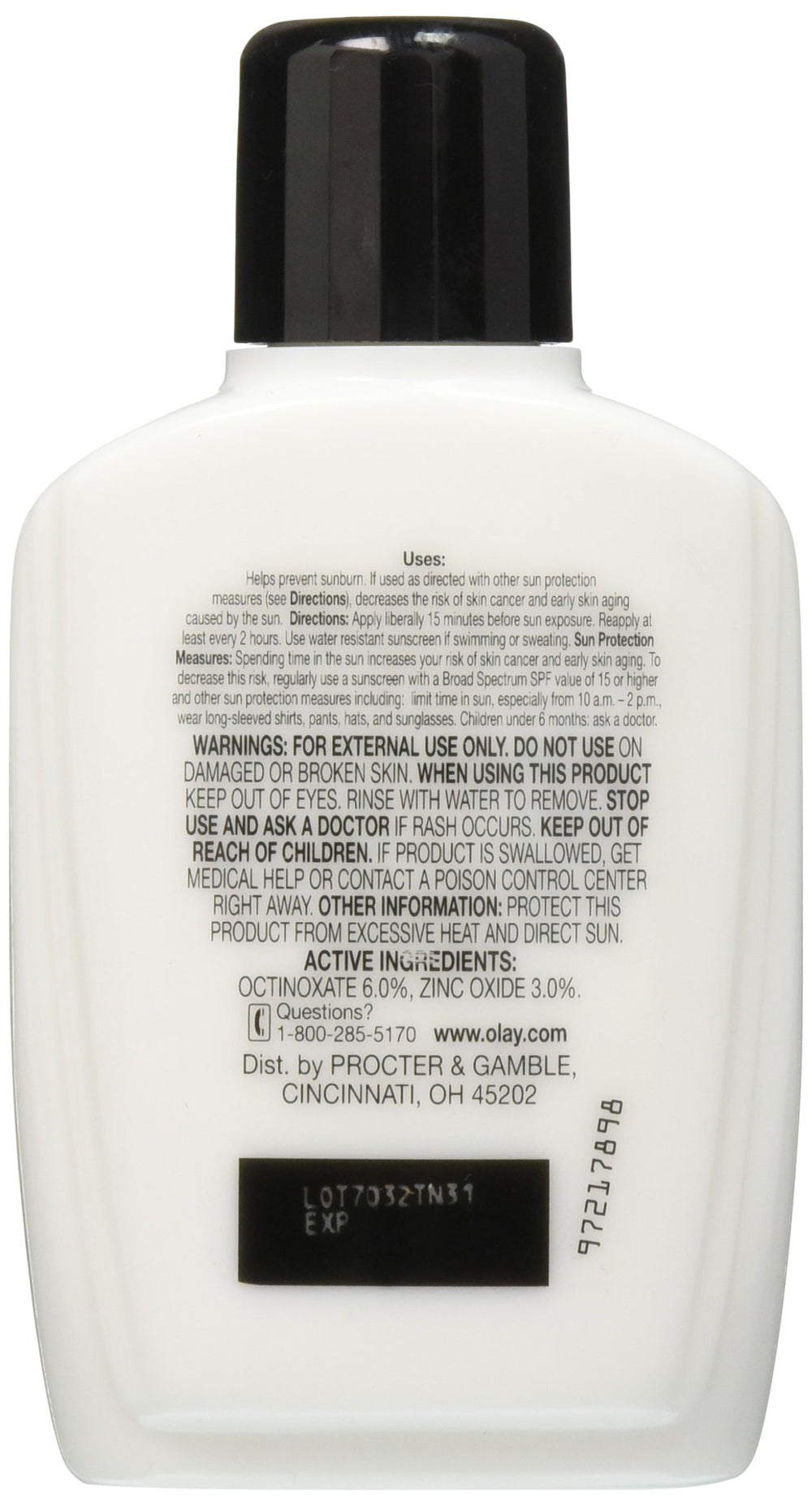 OLAY protection large spectre SPF 15, peau protégée sans parfum