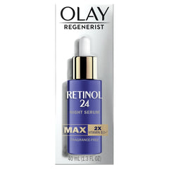 Sérum Olay en bouteille montrant le soin ciblé des rides et éclat