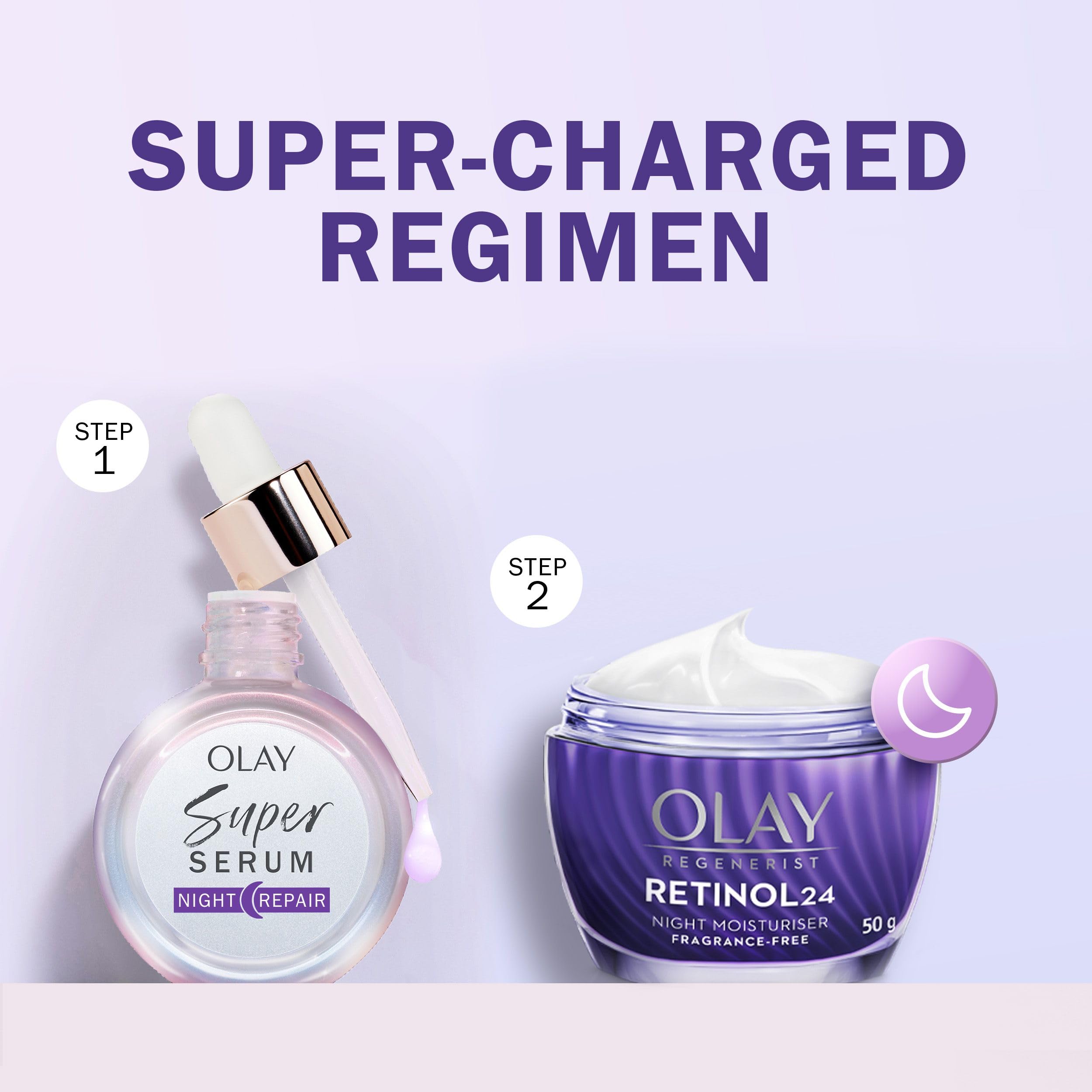 Peau lisse au réveil grâce au soin Nuit Réparation d Olay.