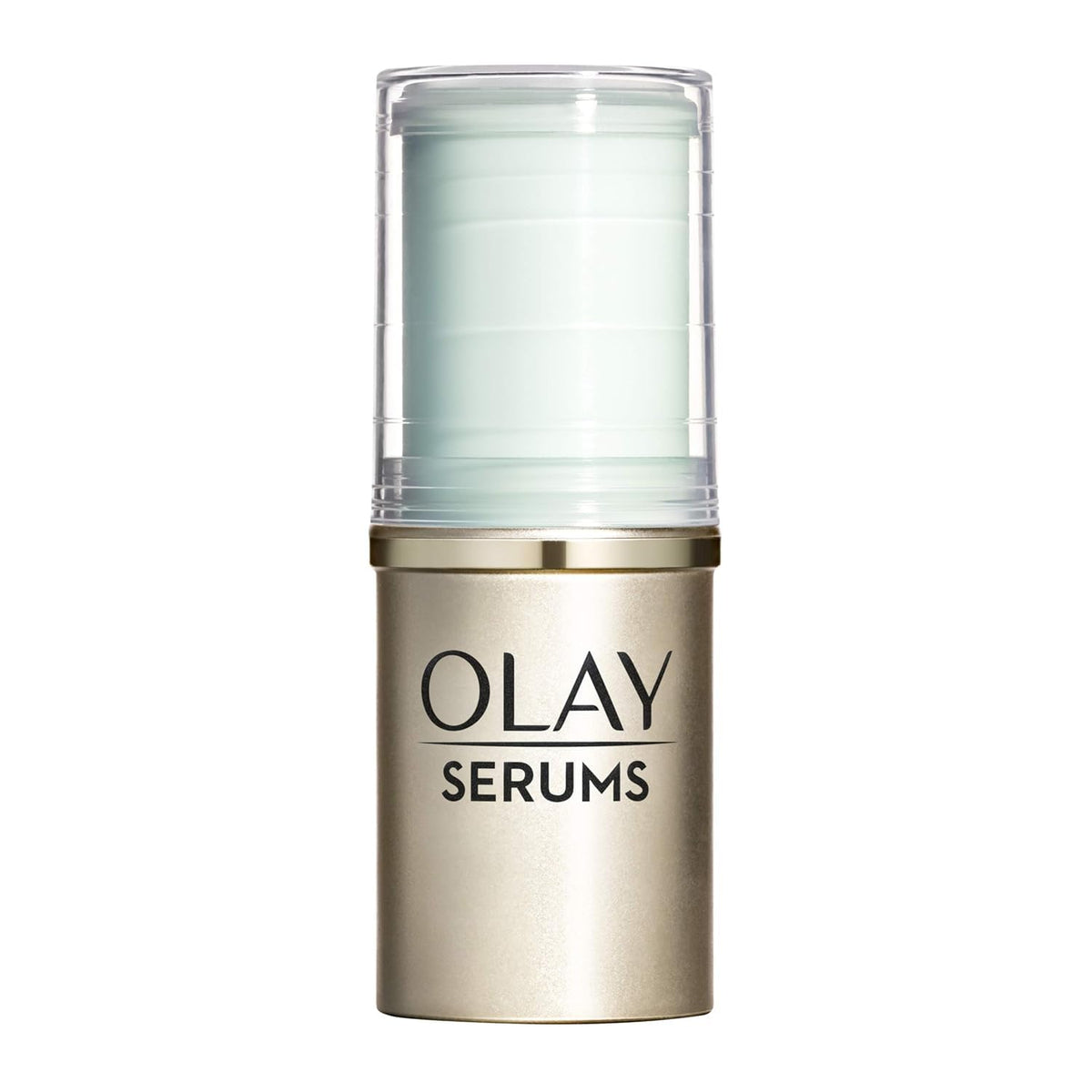 Olay Stick Sérum rafraichissant en action pour hydratation instantanée du visage.