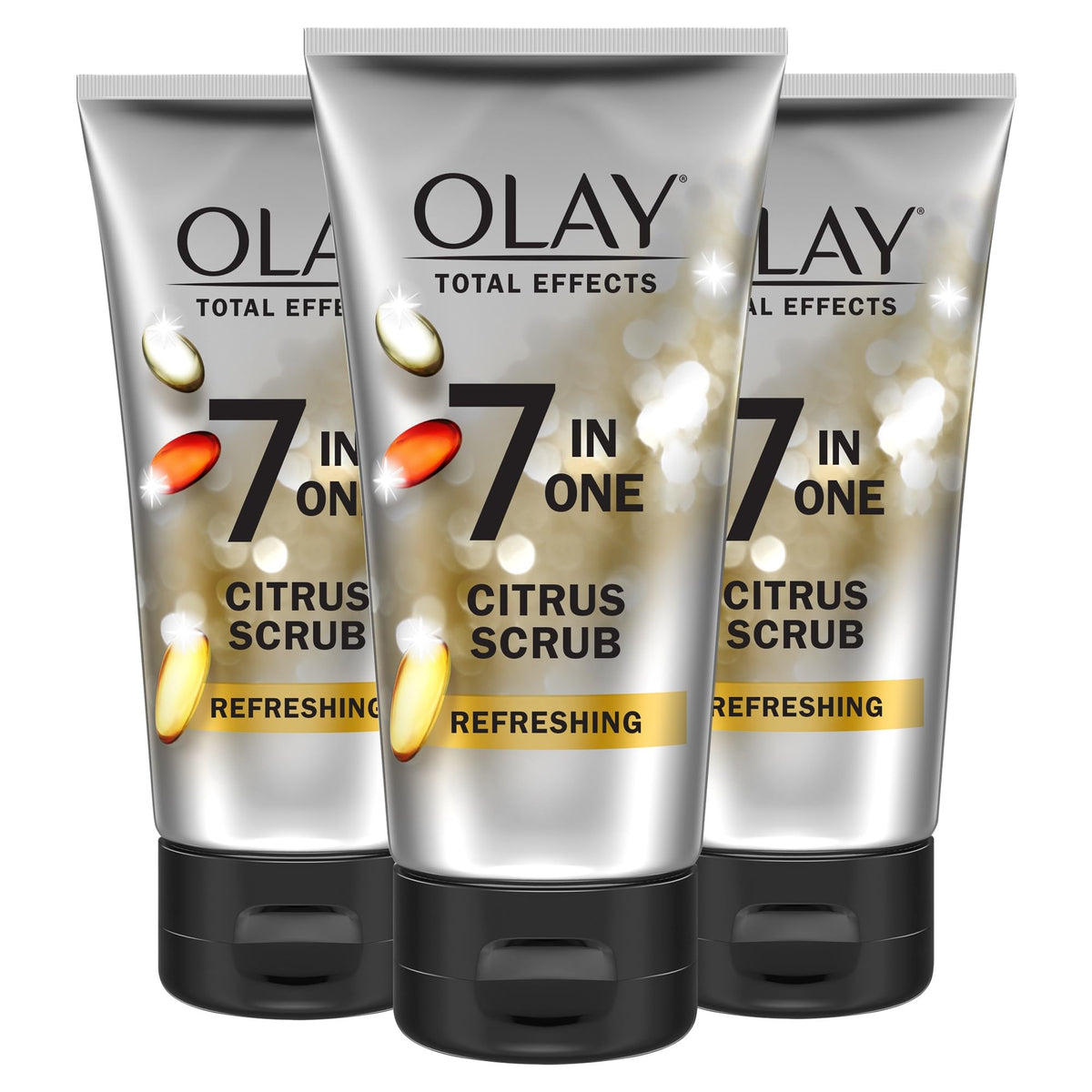 Olay Total Effects Citrus : bouteille nettoyant gommant, nettoyage en profondeur
