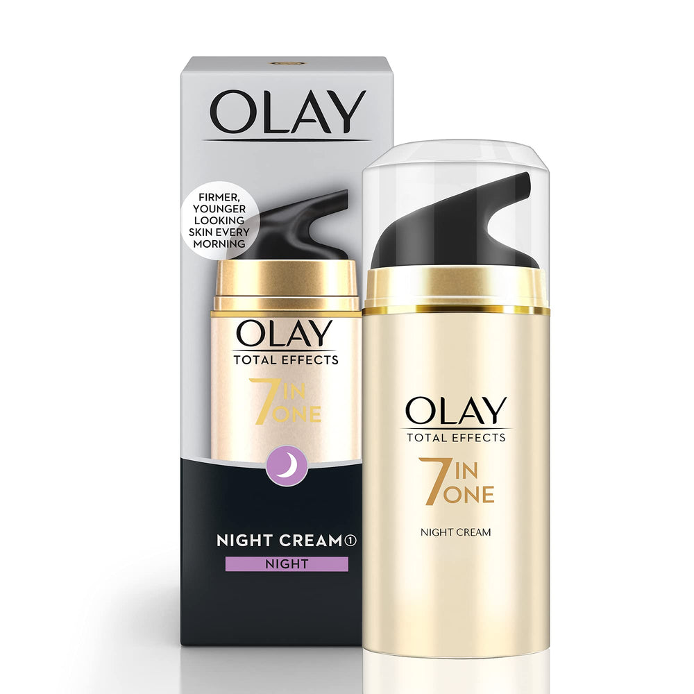 Olay Total Effects crème nuit – texture douce qui pénètre rapidement pour une hydratation légère.