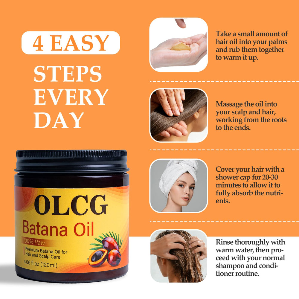Pose de 20-30 minutes sous bonnet avec OLCG Batana pour hydratation en profondeur