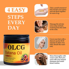 Pose de 20-30 minutes sous bonnet avec OLCG Batana pour hydratation en profondeur