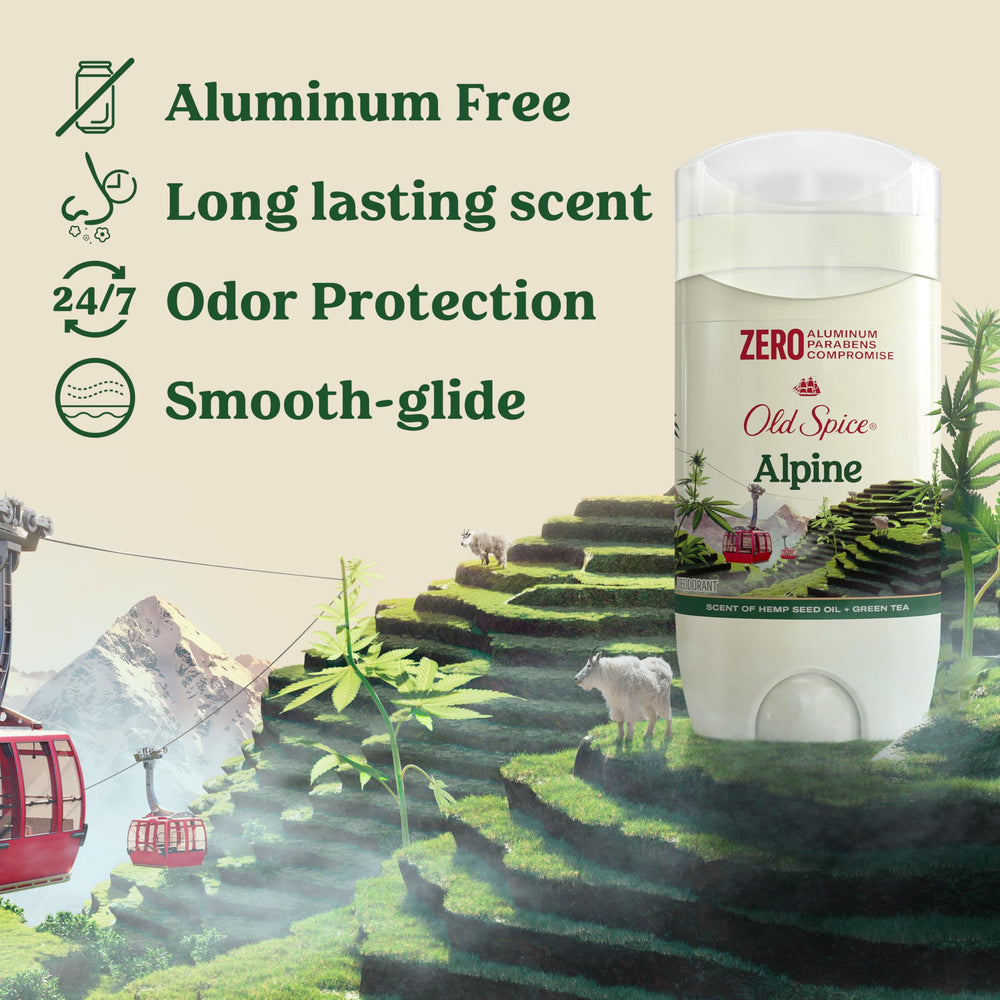 Old Spice Alpine bouteille-vue-face, fraîcheur durable