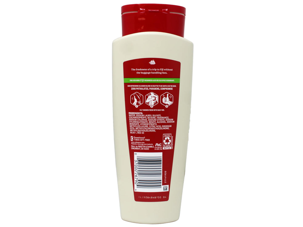 Old Spice arôme naturel frais masculin, expérience douche revitalisante.