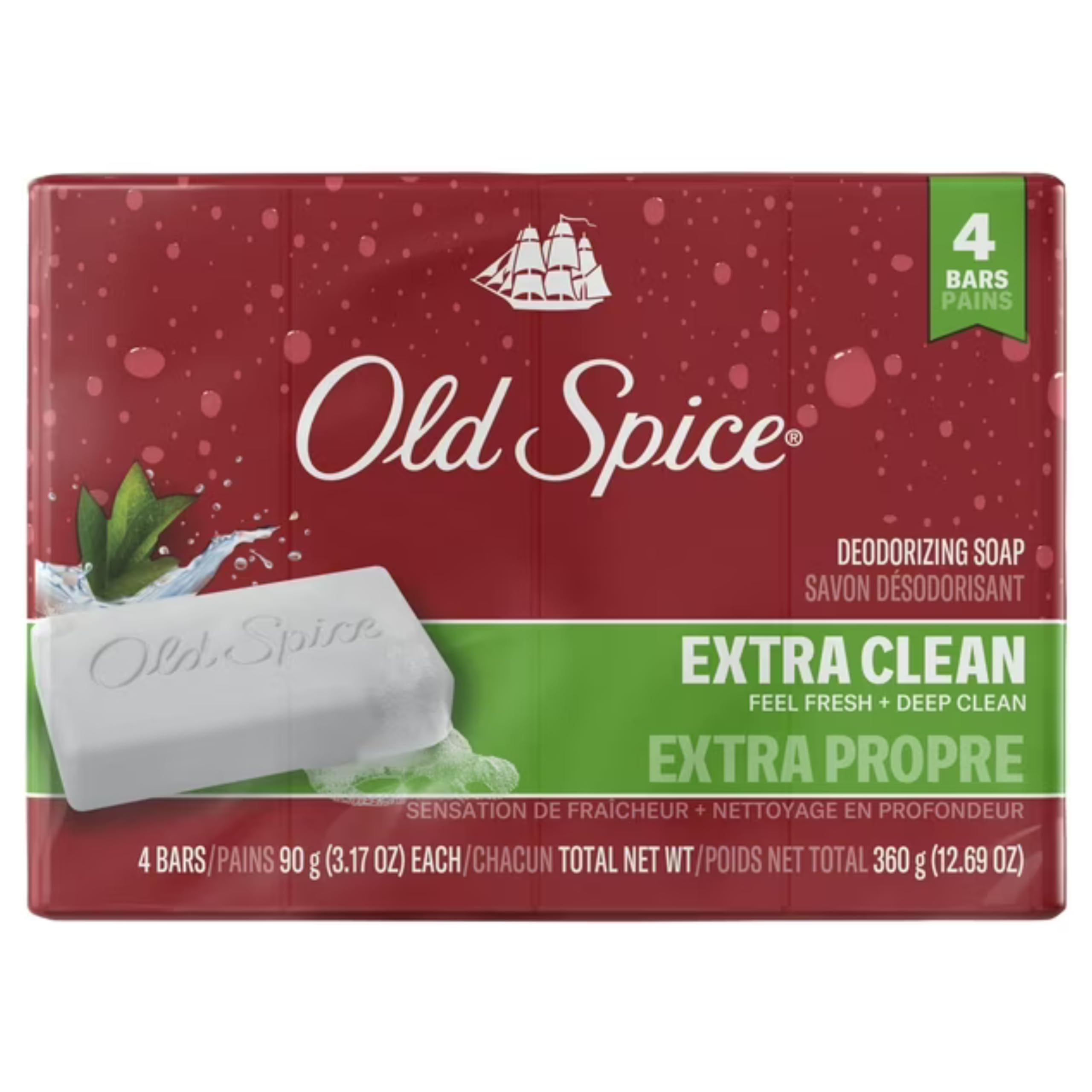 Old Spice Fiji barres savon palmier, parfum tropical et rafraîchissant pour la douche.