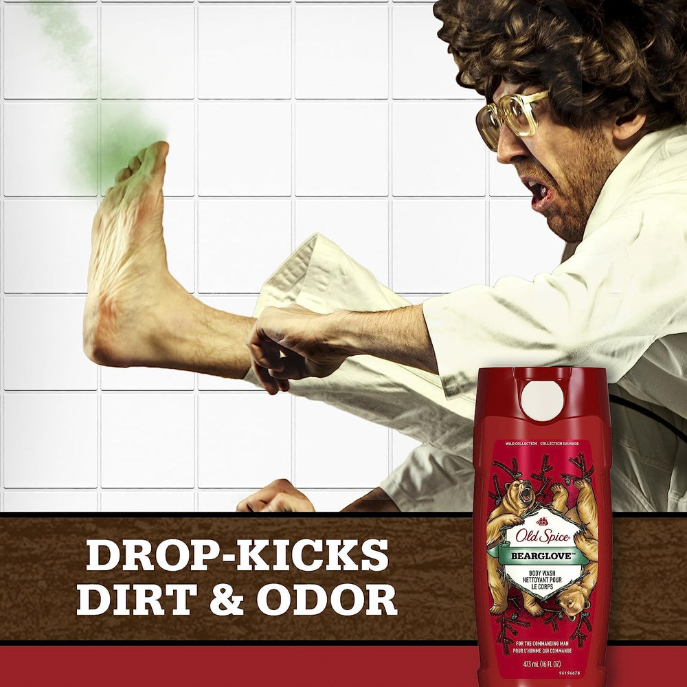 Old Spice Bearglove – ambiance douche masculine, moment énergisant avant la journée.
