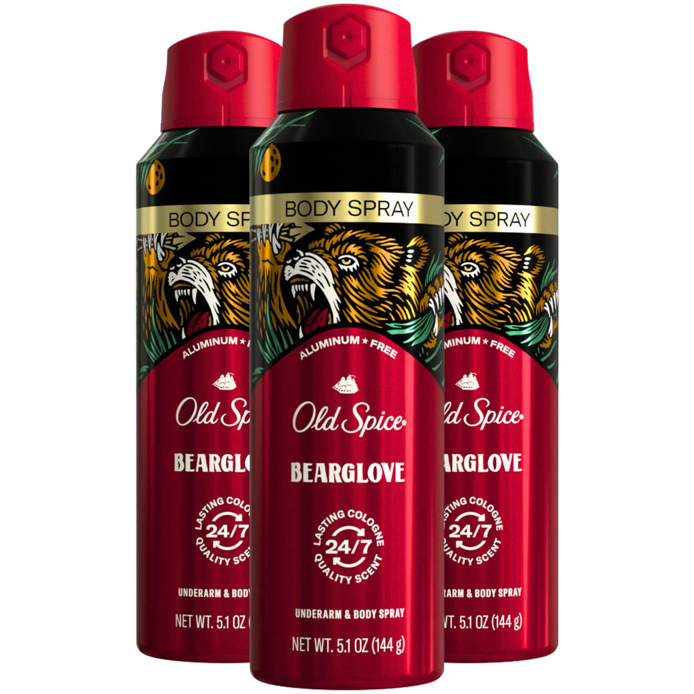 Old Spice Bearglove – bouteille en gros plan, parfum frais durable pour la journée.
